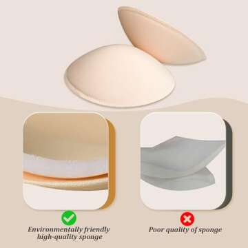 URSMART 5 Pairs Round Bra Inserts Pads, Removable and Washable Bra Cups Inserts for Bikinis Top Swimsuit Sport Bra (A/B Beige White Black 5 Pairs)