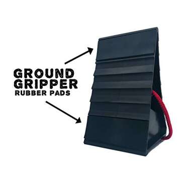 Wheel Chocks - Heavy Duty Wheel Chock Set with Lightweight Carry Bag, Grip Bottom & Rope Handle - Best Wheel Chocks for Travel Trailers, RV, Cars, Trucks, Campers, ATV, Garage Parking - Warranty