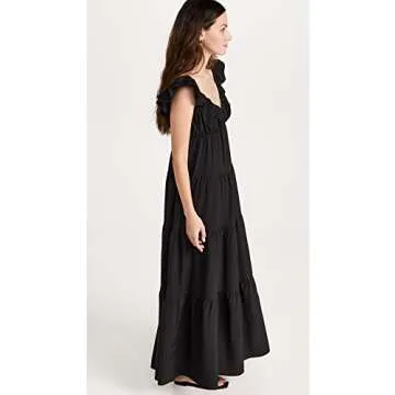 English Factory Ruffle Sleeve Maxi Dress - Stylish Summer Wear