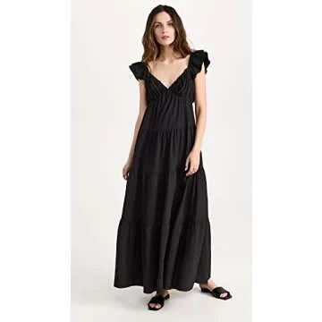 English Factory Ruffle Sleeve Maxi Dress - Stylish Summer Wear