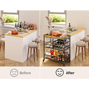 Gizoon Rolling Bar Cart - Vintage & Versatile Beverage Storage