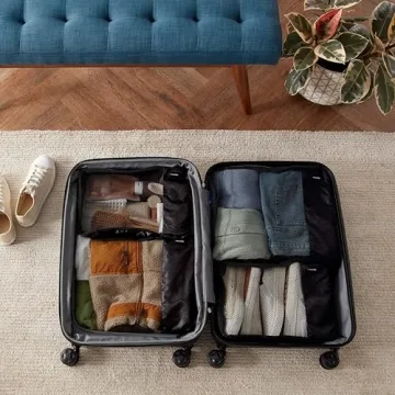 Amazon Basics 4 Piece Packing Travel Organizer Zipper Cubes Set for Effortless Travel Organization