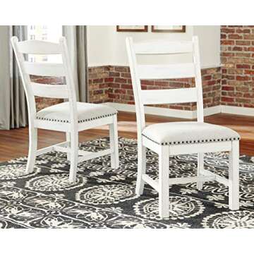 Signature Design by Ashley Valebeck Vintage Farmhouse Cushioned Dining Chair Set