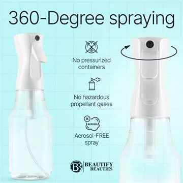 BeautifyBeauties Spray Bottle For Hair – Continuous Mister Spray Bottle for Hairstyling, Cleaning, Plants, Pets, Barbers, Salons, Essential Oil Scents (24 Ounce)