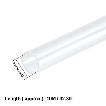 uxcell Heat Shrink Tubing 0.8mm Dia 10m 2:1 Heat Shrink Tube Wire Wrap Clear