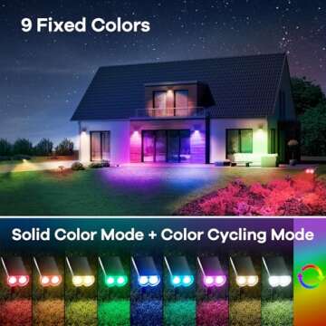 Linkind Solar Spot Lights Outdoor, IP67 Solar Lights Outdoor Waterproof, Multicolor Solar Landscape Spotlights for Yard, Garden, Pathway (Multicolor, 4 Pack)