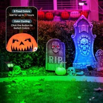 Linkind Solar Spot Lights Outdoor, IP67 Solar Lights Outdoor Waterproof, Multicolor Solar Landscape Spotlights for Yard, Garden, Pathway (Multicolor, 4 Pack)