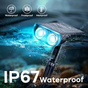 Linkind Solar Spot Lights Outdoor, IP67 Solar Lights Outdoor Waterproof, Multicolor Solar Landscape Spotlights for Yard, Garden, Pathway (Multicolor, 4 Pack)