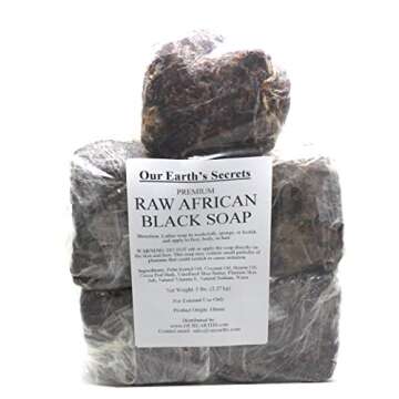 Our Earth's Secrets Premium Natural Raw African Black Soap, 5 lbs