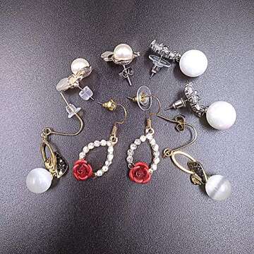 Vivixin 1080pcs Earring backings, Earring Safety Back Pads backstops Stopper, Clear Rubber Bullet Shape Butterfly Plastic Secure Earring kit (10styles)