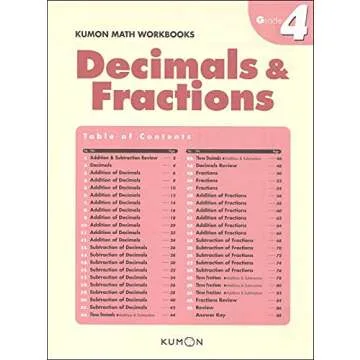 Kumon Grade 4 Decimals & Fractions Workbook for Kids