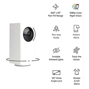 WyzeCam 360 Degree Wi-fi Pet Camera 1080P Pan/Tilt Indoor Plug-in Home Security Camera for Baby Kids...