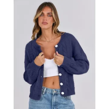 Warm & Cozy Fuzzy Knit Cardigan for Women