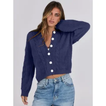 Warm & Cozy Fuzzy Knit Cardigan for Women