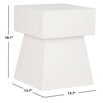 SAFAVIEH Outdoor Collection Zen Mushroom Modern Ivory Concrete Accent Table (Fully Assembled)
