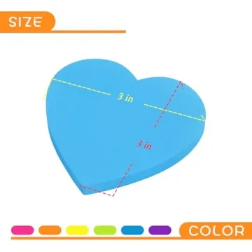 Heart Shape Sticky Notes - 6 Colorful Pads of Fun