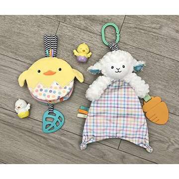 Baby Starters Magic Years Soft, Crinkle Activity Book with Teether and Strap- Chick, 5 inches