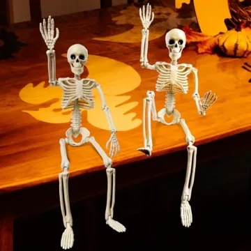 16" Poseable Skeleton Decorations - 2 Pack