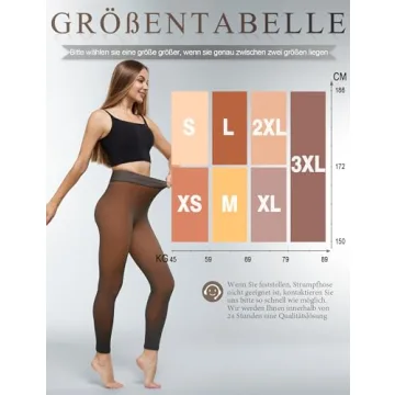 KBVOT Fleece Lined Tights for Women Warm and Stylish
