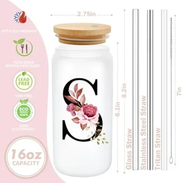 Personalized Monogrammed Frosted Glass Tumbler - Unique Gift