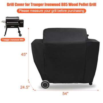 QuliMetal Grill Cover for Traeger Ironwood 885 Wood Pellet Grill, Heavy Duty Outdoor BBQ