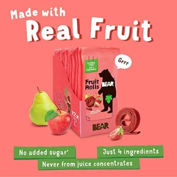 Gluten-Free Vegan Strawberry Fruit Snack Rolls by BEAR