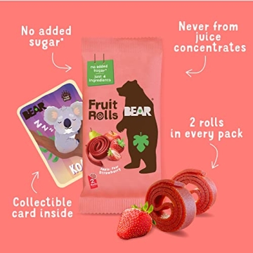 Gluten-Free Vegan Strawberry Fruit Snack Rolls by BEAR