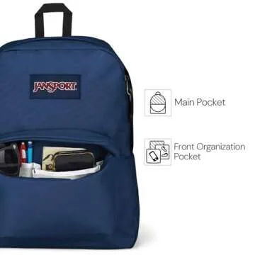 JanSport SuperBreak Plus Backpack with Padded 15-inch Laptop Sleeve and Integrated Bottle Pocket - Spacious and Durable Daypack for Work and Travel - Misty Rose