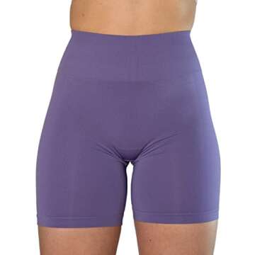 AUROLA Intensify Workout Shorts for Women Seamless Scrunch Short Gym Yoga Running Sport Active Exercise Fitness Shorts(S,Violet)