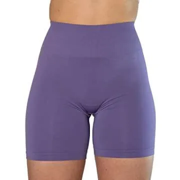 AUROLA Intensify Workout Shorts for Women Seamless Scrunch Short Gym Yoga Running Sport Active Exercise Fitness Shorts(S,Violet)