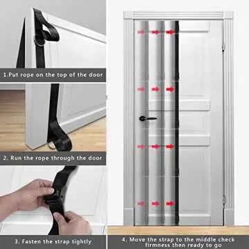 Upgraded Door Anchor Strap for Resistance Bands, Workout Resistance Band Door Anchor Portable Easy Assemble, Secure Multi Point Anchor Gym for Home Fitness(Bands Not Included)