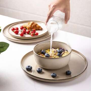 GBHOME Ceramic Dinnerware Set for 4 - Elegant & Durable
