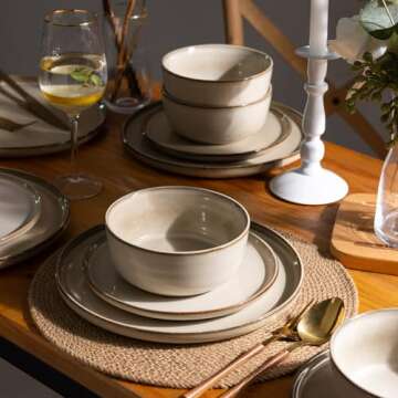 GBHOME Ceramic Dinnerware Set for 4 - Elegant & Durable