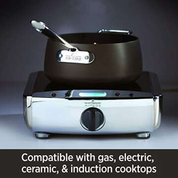 All-Clad HA1 Hard Anodized Nonstick Stockpot 4 Quart Induction Oven Broiler Safe 500F, Lid Safe 350F Pots and Pans, Cookware Black