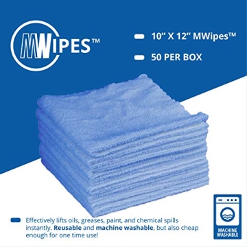 Mwipes 50 Count Microfiber Rags for Eco-Friendly Cleaning