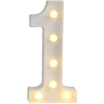 LED Number Light Up Sign 1 Perfect for Events and Home Decor