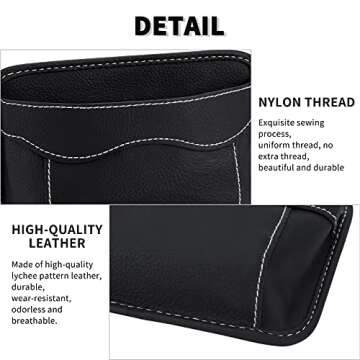 Accmor 2pcs Universal Car Side Pocket Organizer, PU Leather Car Pocket Pouch Cell Phone Sunglasses Holder for Car, Car Seat Gap Filler Accessories Organizer for Car Seat, Door, Window, Console