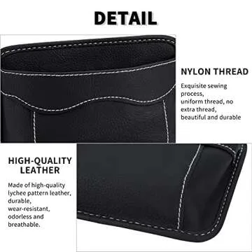 Accmor 2pcs Universal Car Side Pocket Organizer, PU Leather Car Pocket Pouch Cell Phone Sunglasses Holder for Car, Car Seat Gap Filler Accessories Organizer for Car Seat, Door, Window, Console