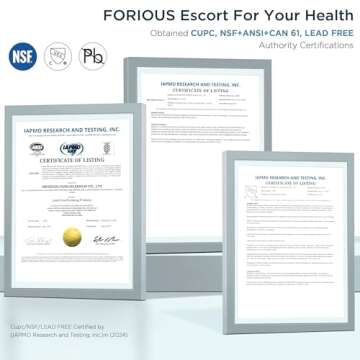 FORIOUS Kitchen Faucet with Pull Down Sprayer, Brushed Nickel High Arc Modern Classic Sink Faucet Stainless Steel with Deck Plate Fit for 1 or 3 Hole for Bar Farmhouse Laundry Rv