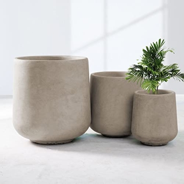 Large Weathered Concrete Planter Indoor Outdoor Drainage Holes