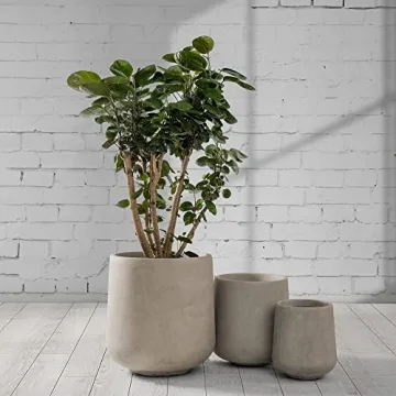 Large Weathered Concrete Planter Indoor Outdoor Drainage Holes