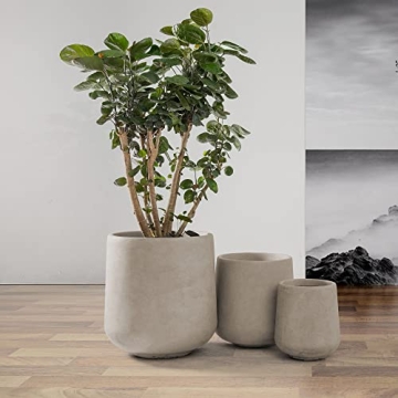 Large Weathered Concrete Planter Indoor Outdoor Drainage Holes