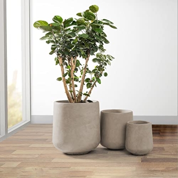 Large Weathered Concrete Planter Indoor Outdoor Drainage Holes