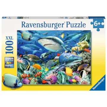 Ravensburger Shark Reef 100 Piece XXL Jigsaw Puzzle - A Fun and Durable Experience for Ages 6-8