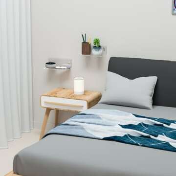 Sezanrpt 8 Inch Clear Shelf for Wall, Acrylic Small Floating Shelf, Home Wall Shelf Organizer for Ro...