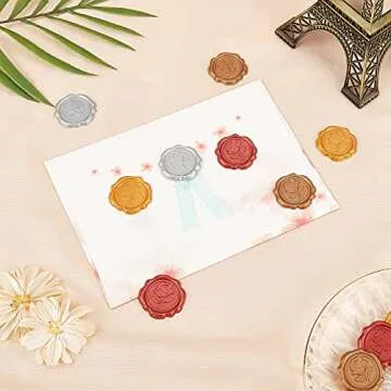Elegant CRASPIRE Red Rose Wax Seal Stickers for Crafts