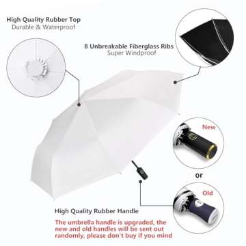 Cuby UV Sun Umbrella Compact Folding Travel Umbrella Auto Open and Close for Windproof, Rainproof & 99% UV Protection Parasol with Black Anti-UV Coating