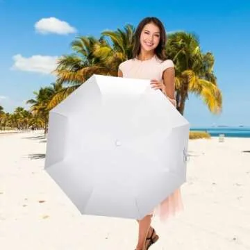 Cuby UV Sun Umbrella Compact Folding Travel Umbrella Auto Open and Close for Windproof, Rainproof & 99% UV Protection Parasol with Black Anti-UV Coating