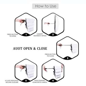 Cuby UV Sun Umbrella Compact Folding Travel Umbrella Auto Open and Close for Windproof, Rainproof & 99% UV Protection Parasol with Black Anti-UV Coating