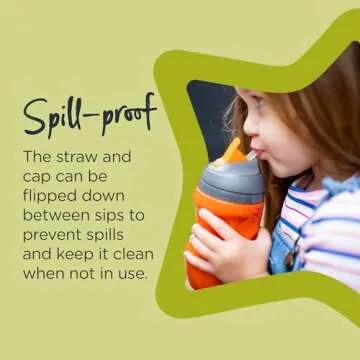 Tommee Tippee Insulated Straw Cup for Toddlers, Spill-Proof, 9oz, 12m+, 2-Count, Pink and Mint Green
